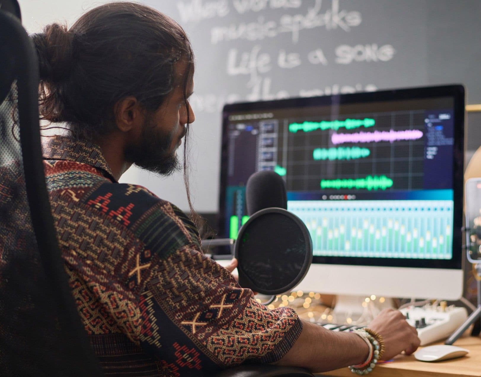 Диктор за работой Диктор за работой